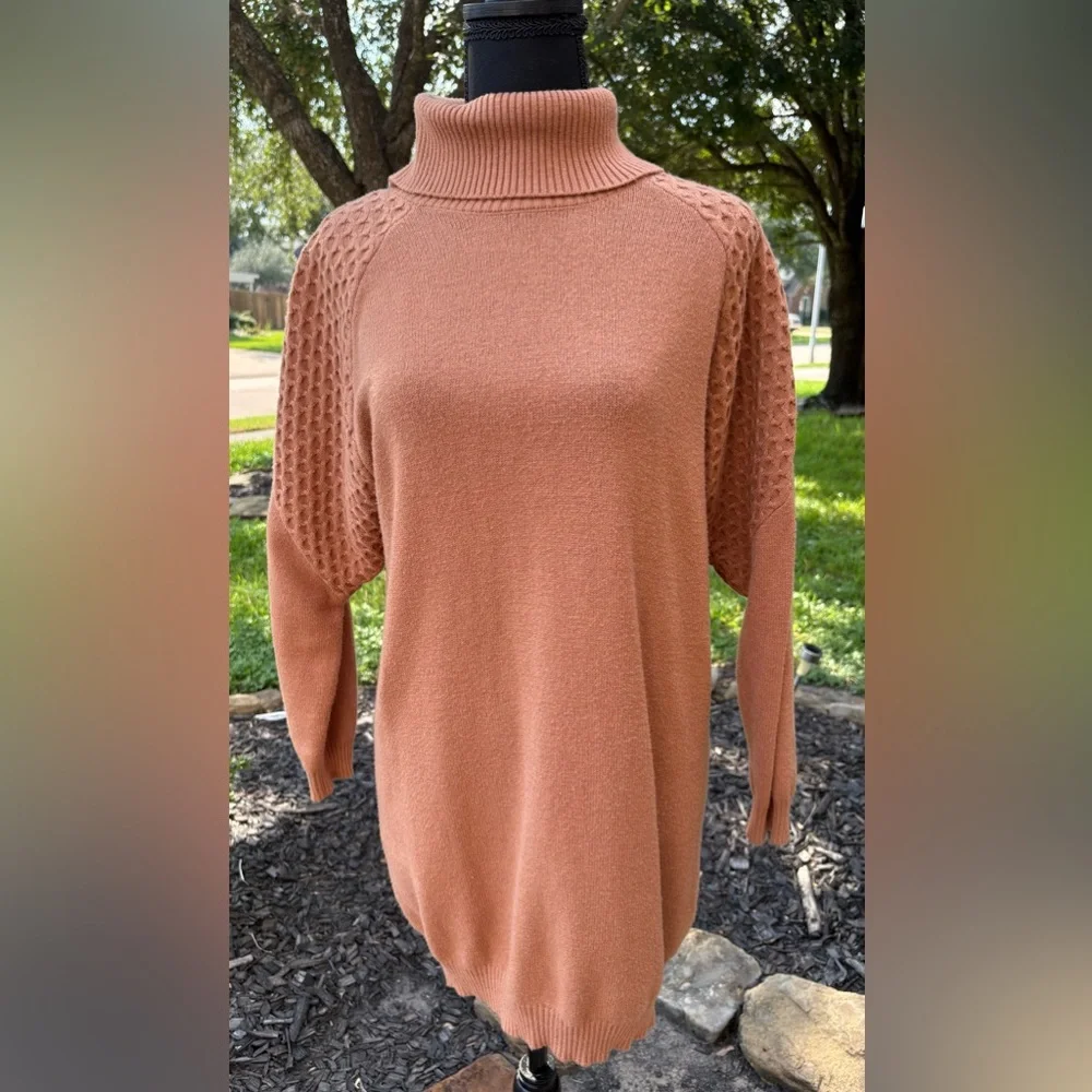 BB Dakota / Steve Madden; Warm Brown Long Sleeve Dress - Picture 9 of 10